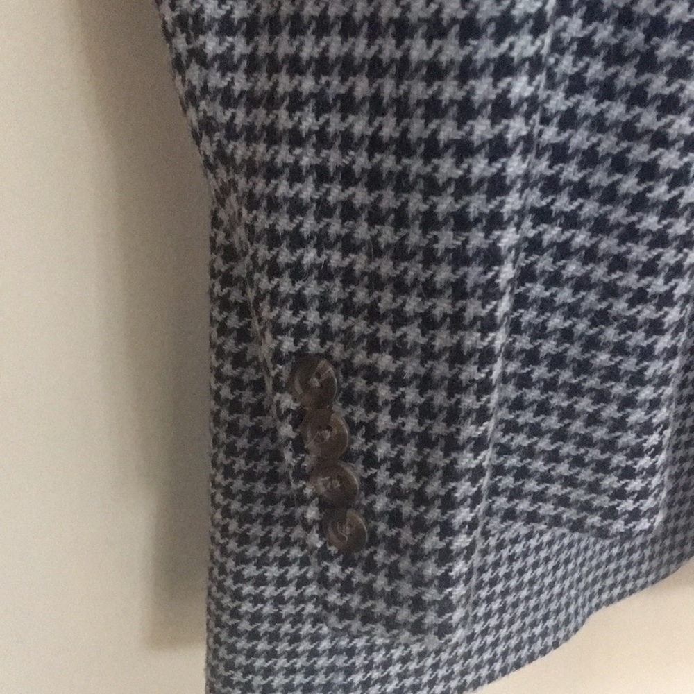 Men’s Black/Gray Houndstooth Wool Blazer 44 - Picture 6 of 6
